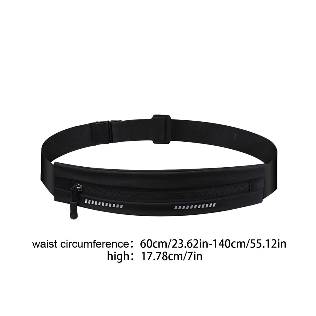 DAMAI Slim Running Belt Fanny Pack, Exercise Waist Pack for Women and Men, Runners Fanny Pack Phone Holder, Waist Belt for Workout Jogging Hiking Cycling, Money Belt Running Gear Accessories (Black)