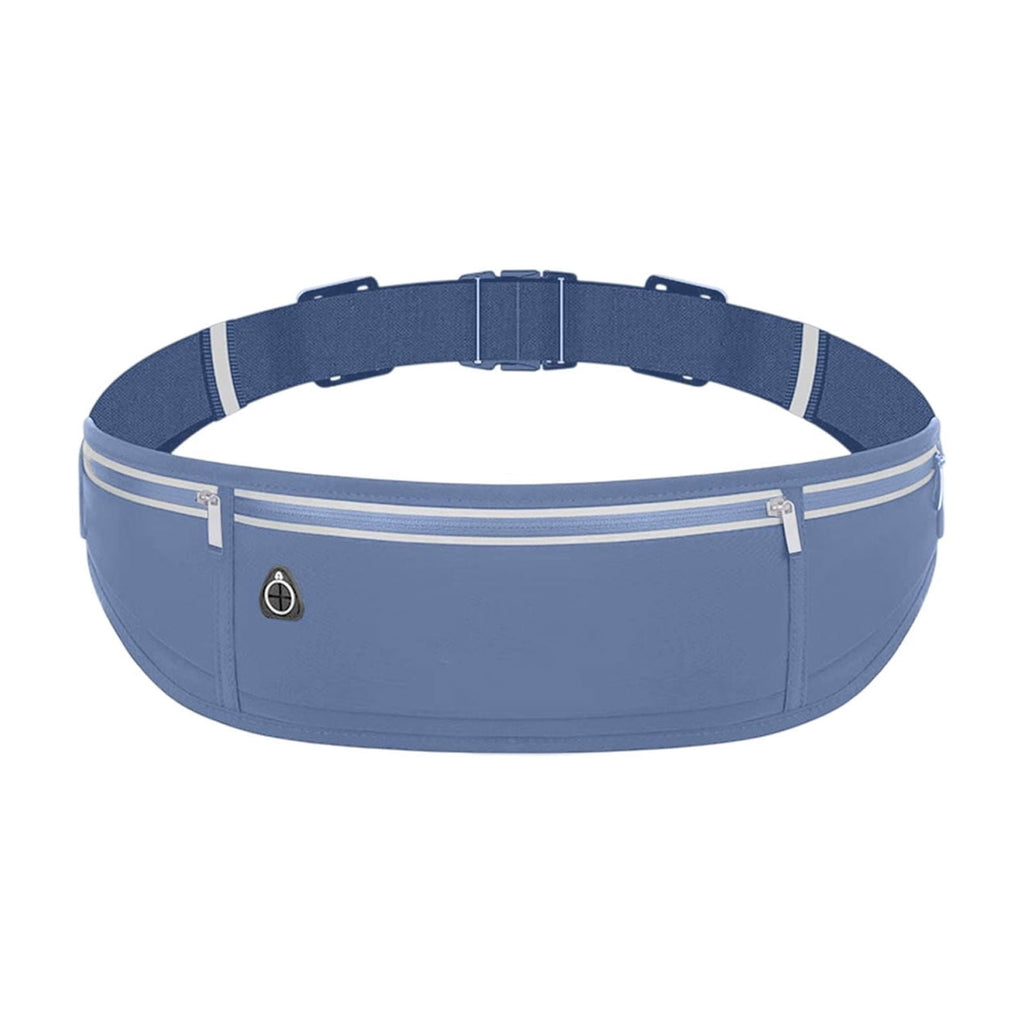 Waterproof Waist Bag Running Fanny Pack Sports Phone Pouch 18.9in with Reflective Strips Multi Pocket Adjustable Belt for Night Running Cycling Hiking Camping Gym Outdoor Sports Travel Accessories