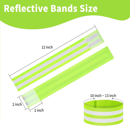 6 packs of reflective ankle straps, reflective bike running wristbands, ankle straps, leg straps, and bike pants cuff clips, can be used as armbands, sports/running equipment accessories
