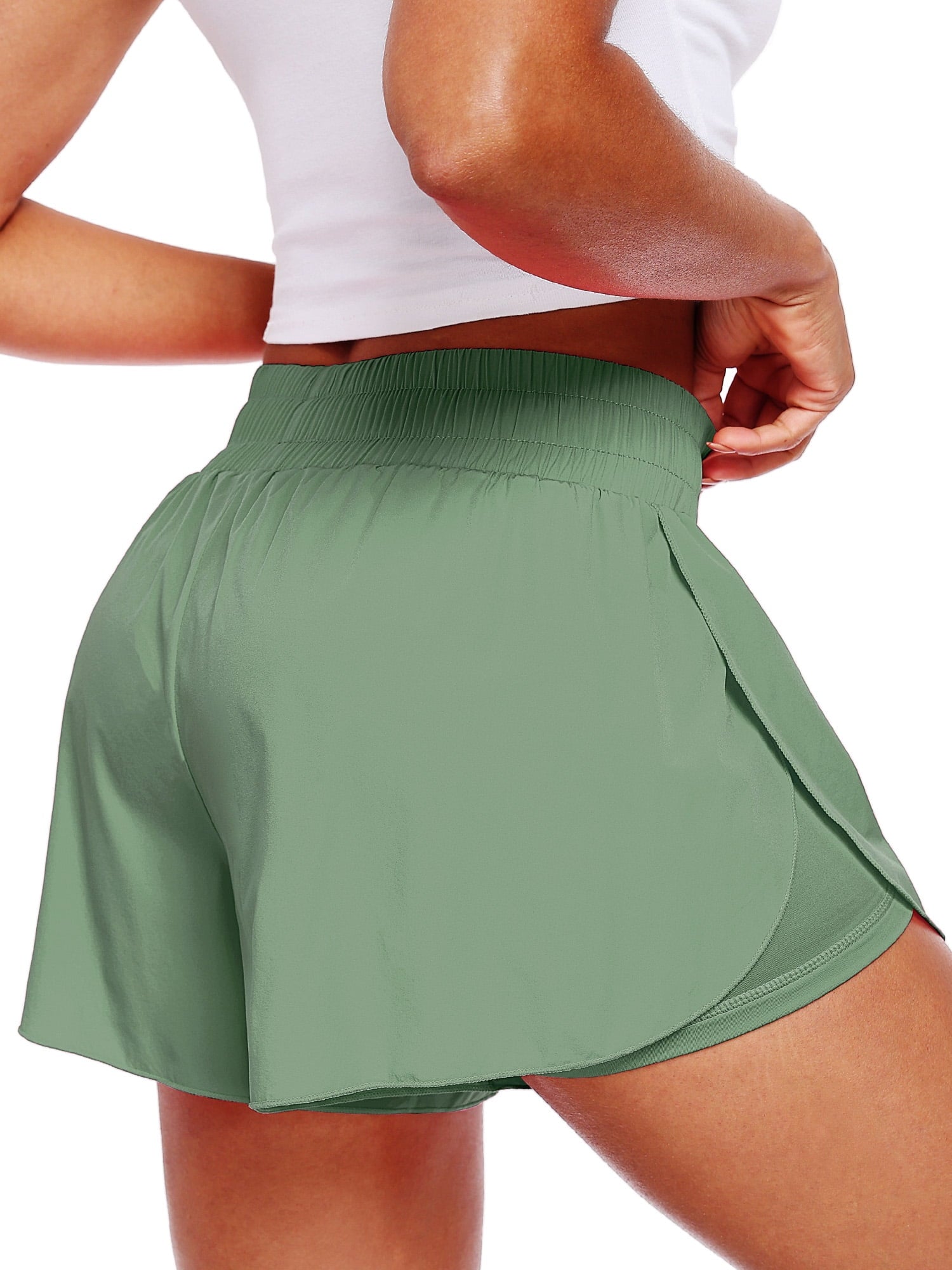 NELEUS Womens 2 in 1 Workout Yoga Shorts for Athletic Gym Running Casual Summer Short with Pocket,Navy Blue,US Size L