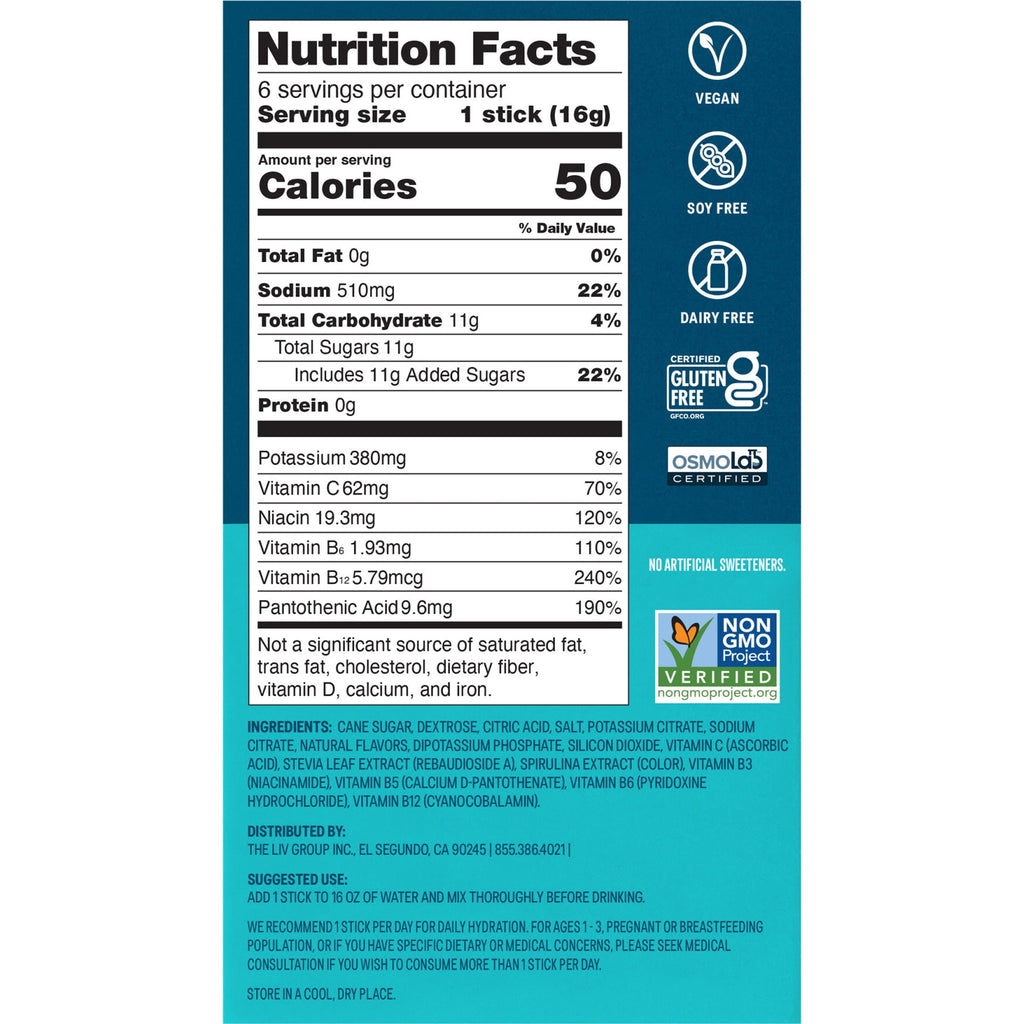 Liquid I.V.® Strawberry Hydration Multiplier® Powdered Electrolyte Drink Mix, 6 Count Packets