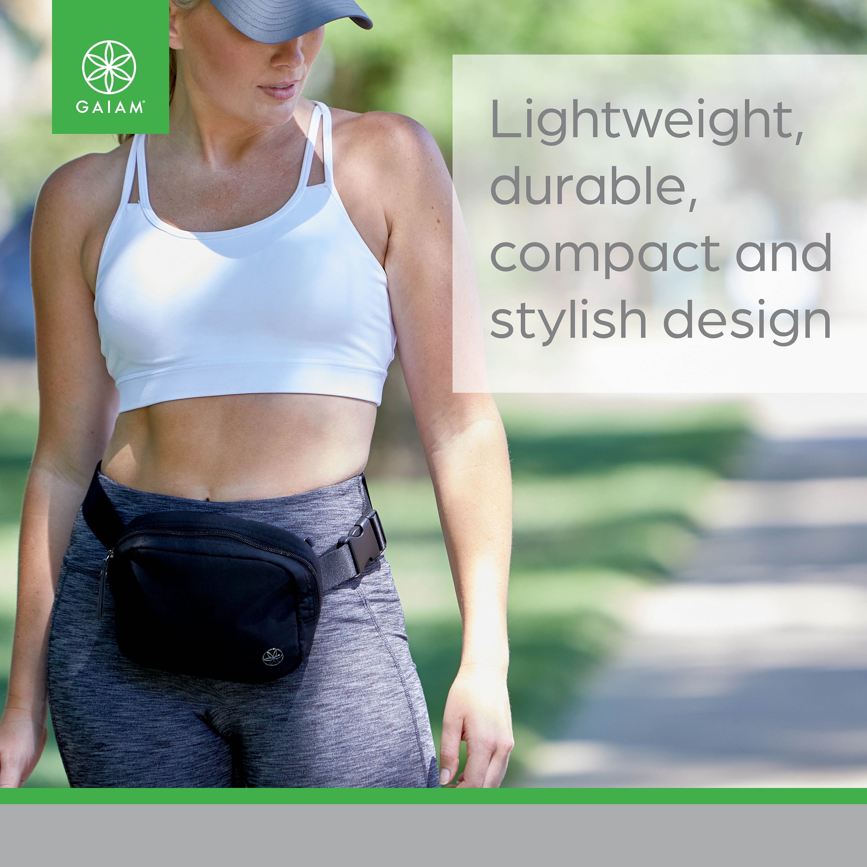 Gaiam Wander Waist pack, Black, on Waist, Adult